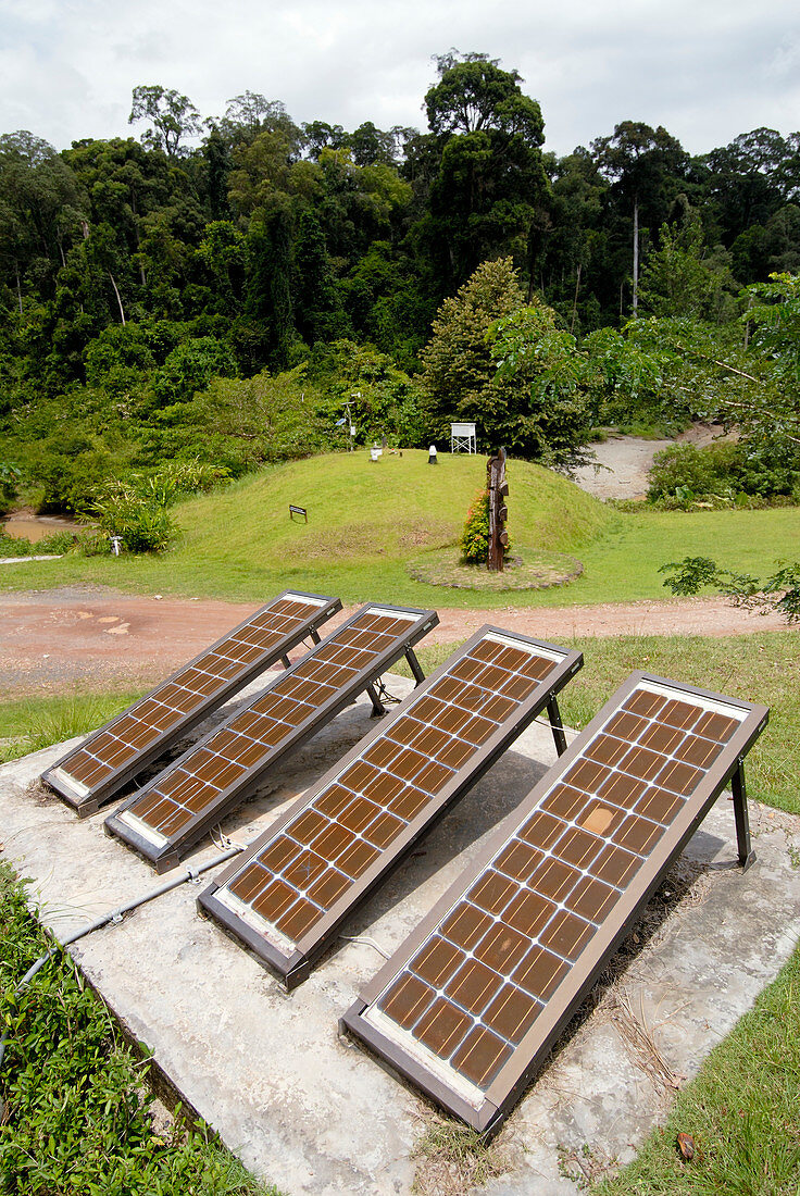 Solar panels,rainforest research station