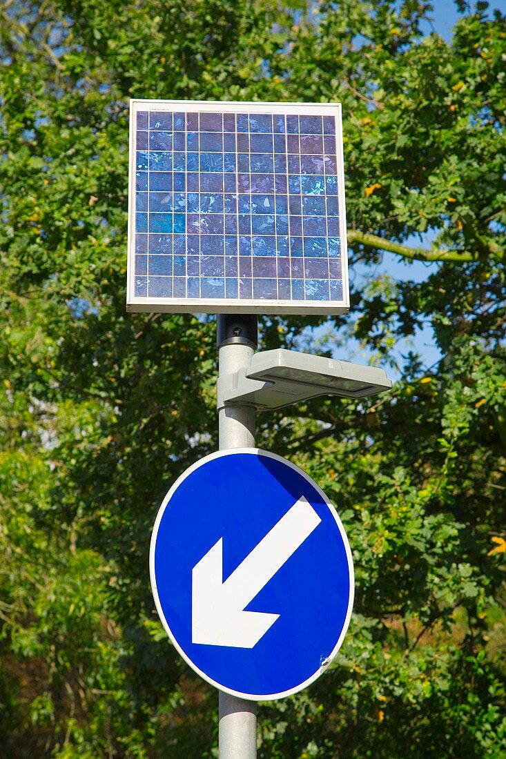 Solar powered road sign,UK