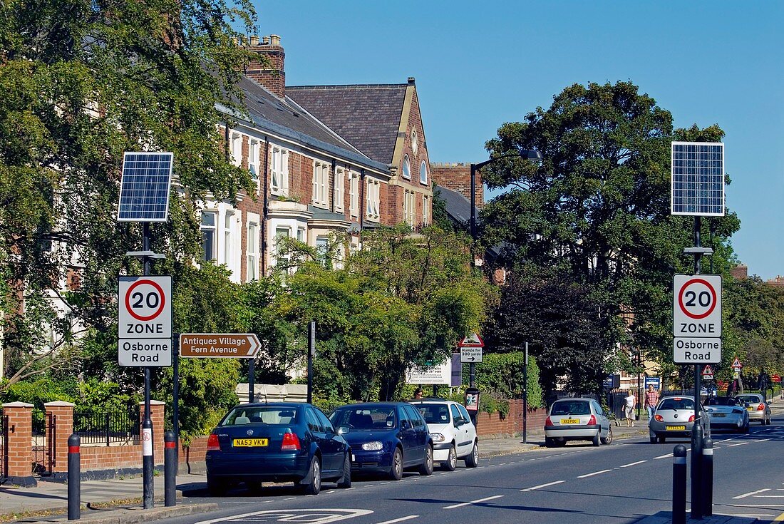 Solar-powered road signs,UK