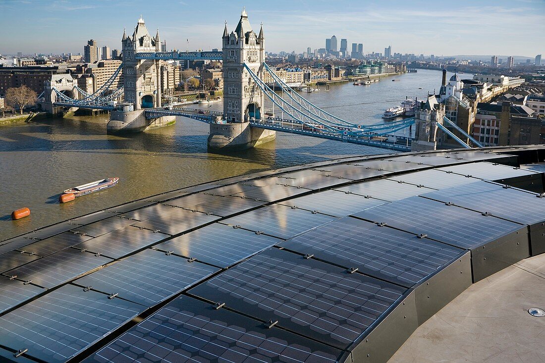 Solar panels on City Hall,London,UK