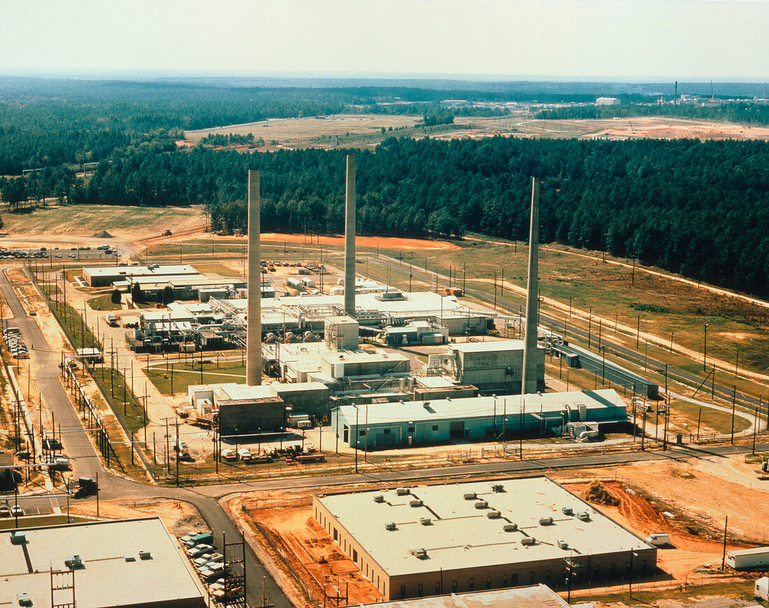 Aerial view of tritium production facility,USA