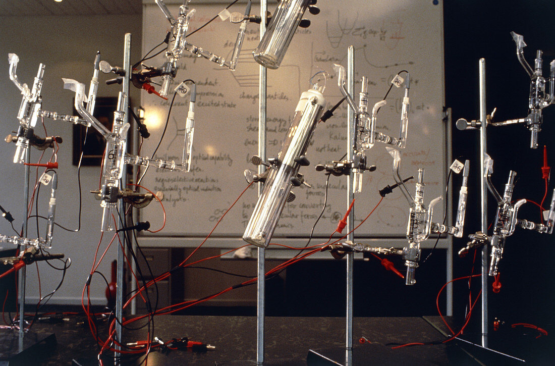 Cold fusion electrolysis cells being charged,1993