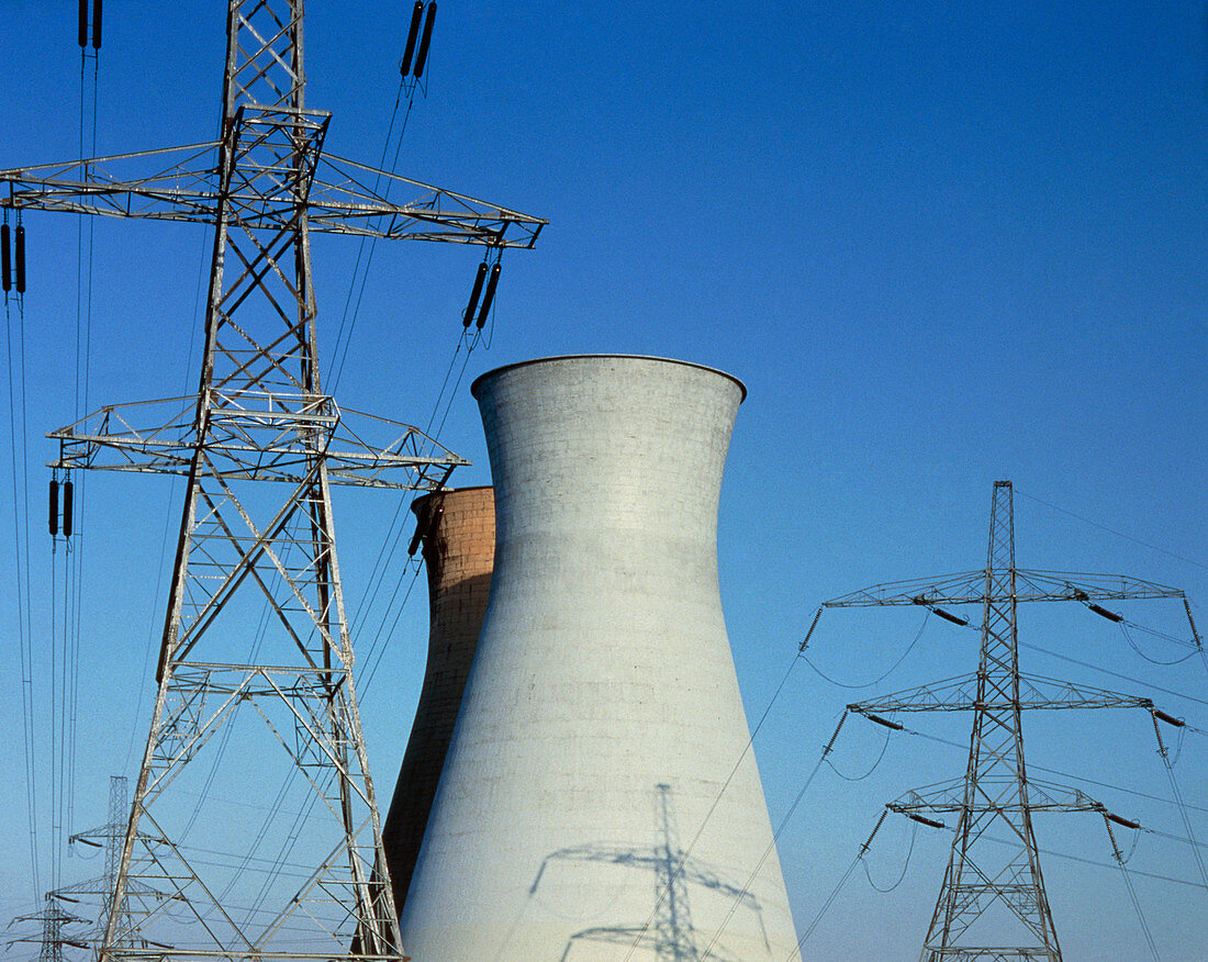 Cooling towers at a power station