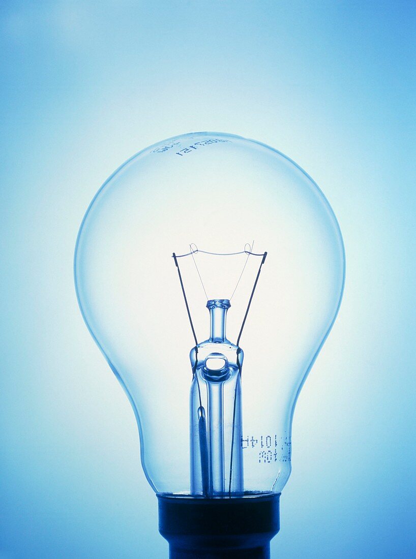 View of an electric light bulb