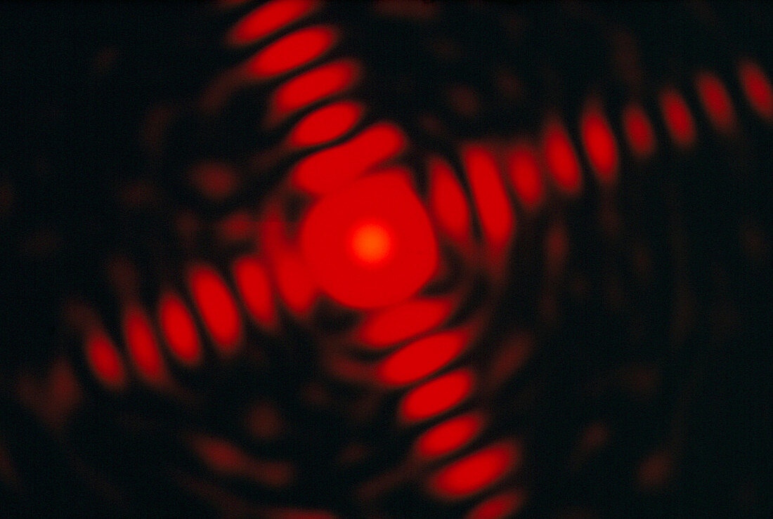 Neon laser diffraction pattern