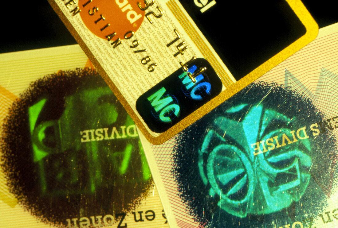 Security holograms on credit cards