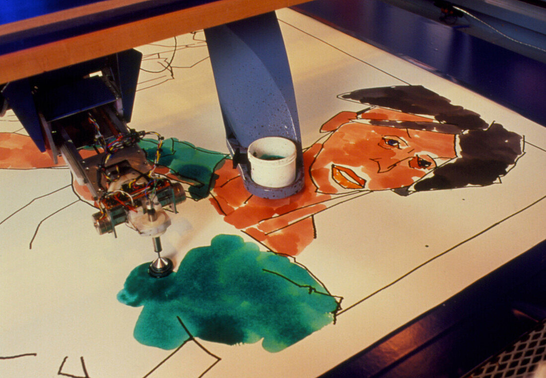 Robotic artist producing a painting