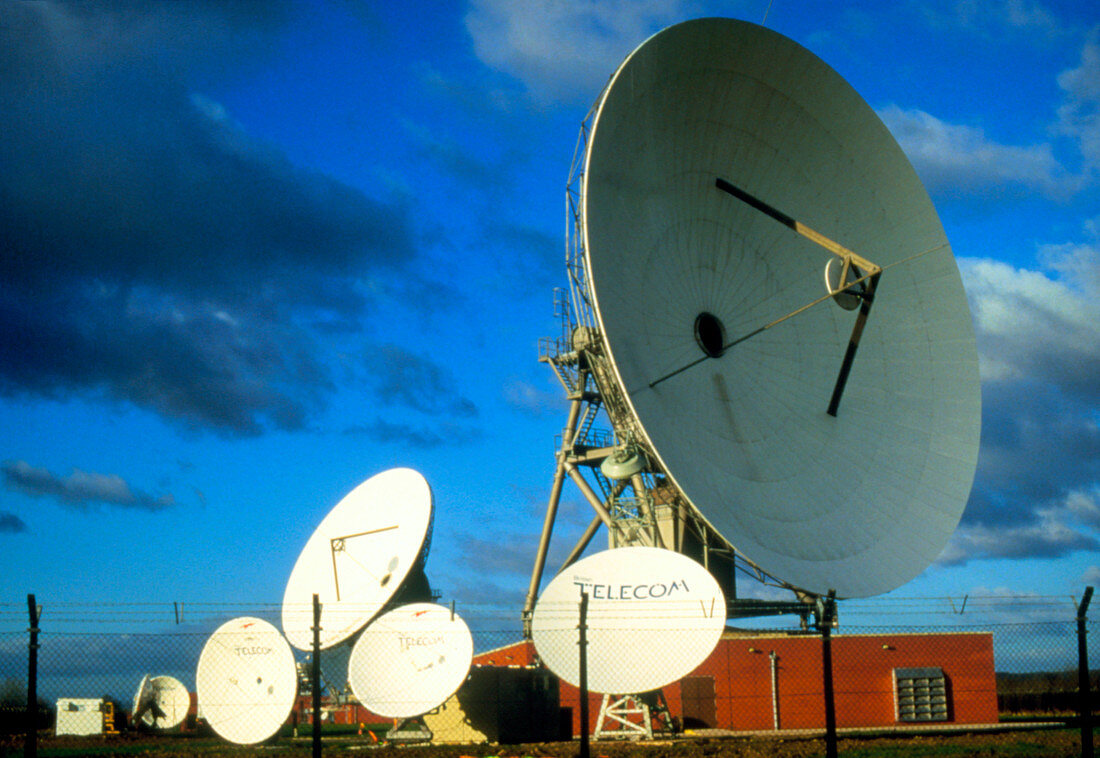 Satellite receiving dishes