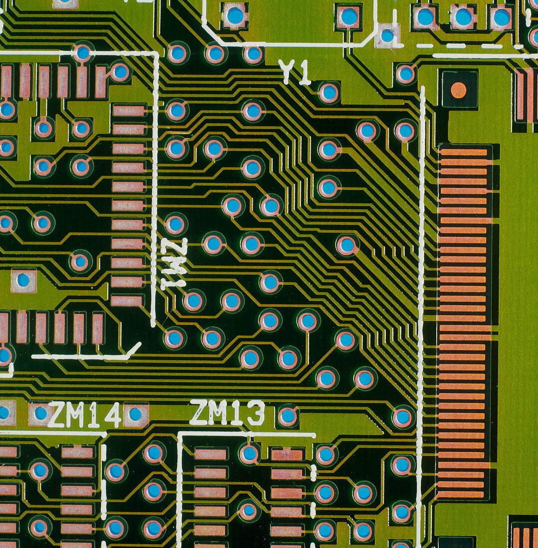 Macrophotograph of a circuit board