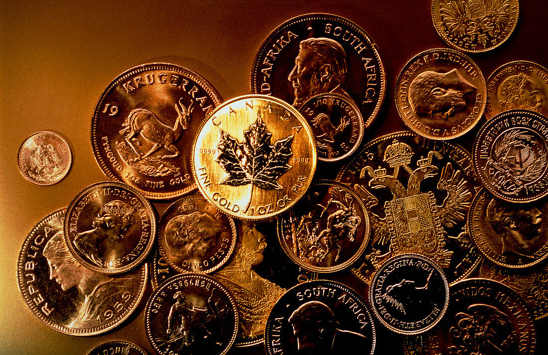 International assortment of gold coins