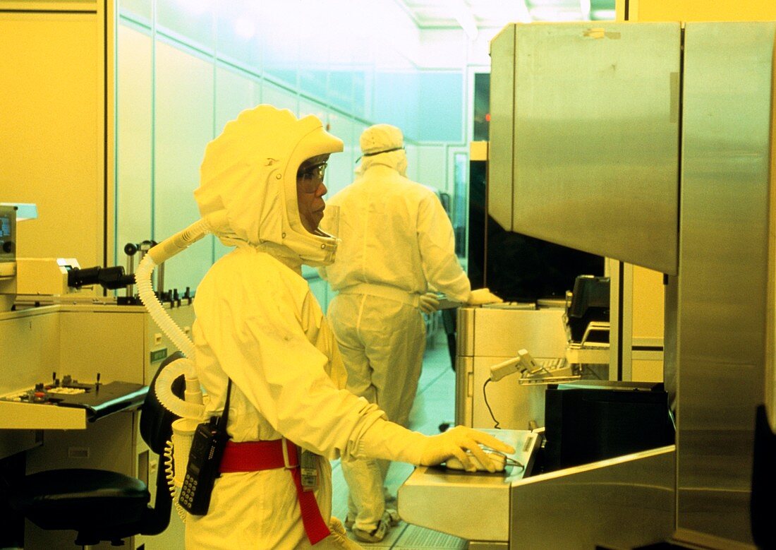 Clean room used for computer chip production