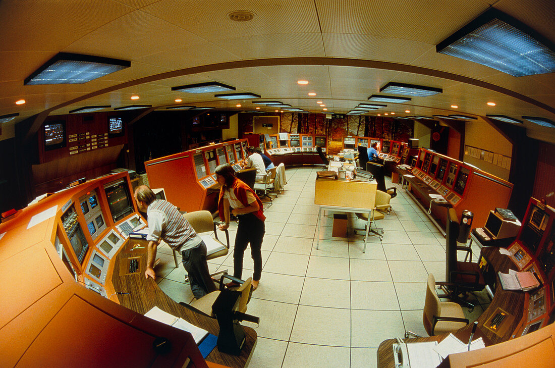 View of main accelerator control room at CERN