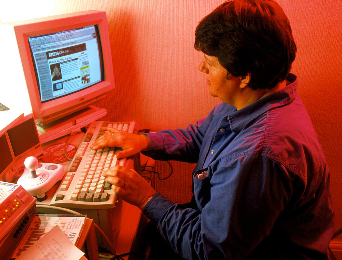 Woman using the world wide web
