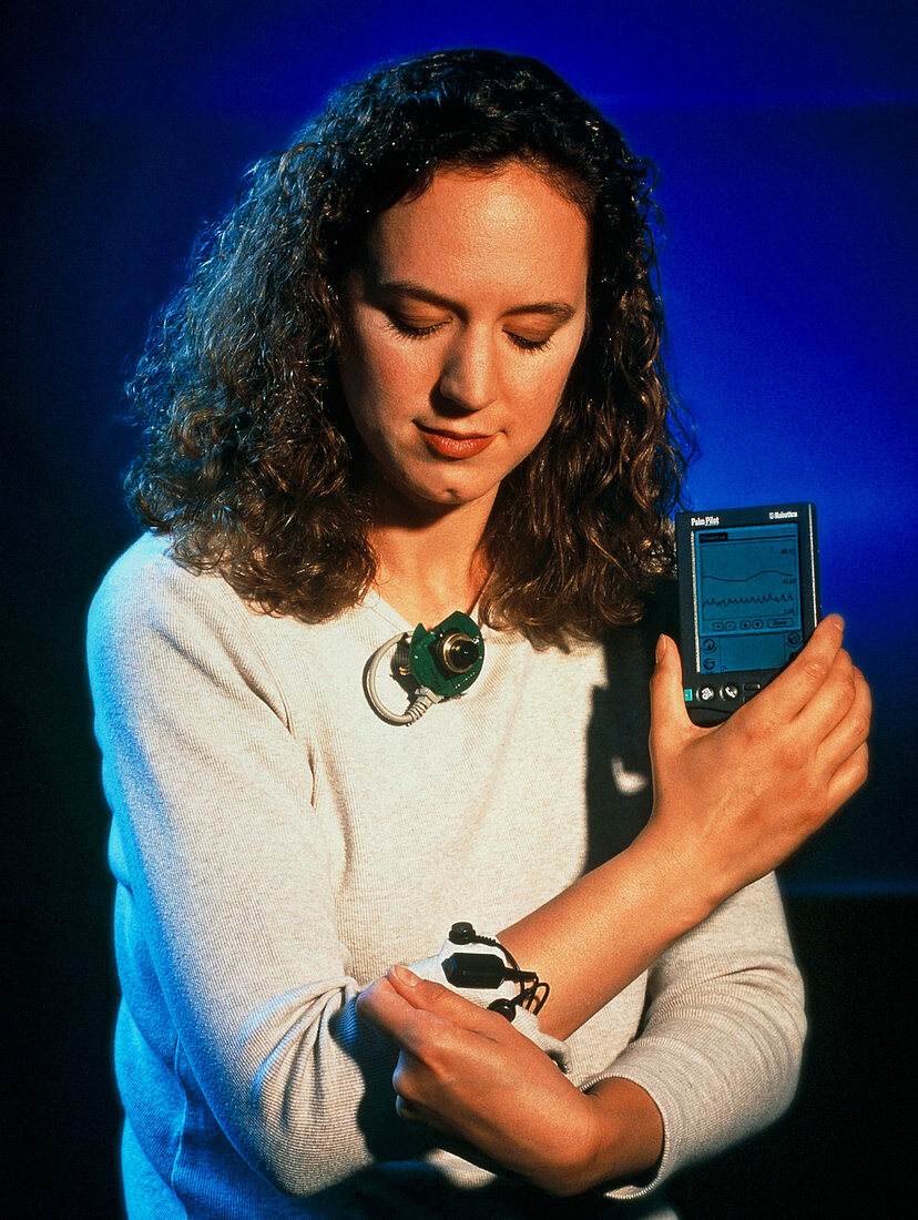 J.Healy with her affective wearable computer