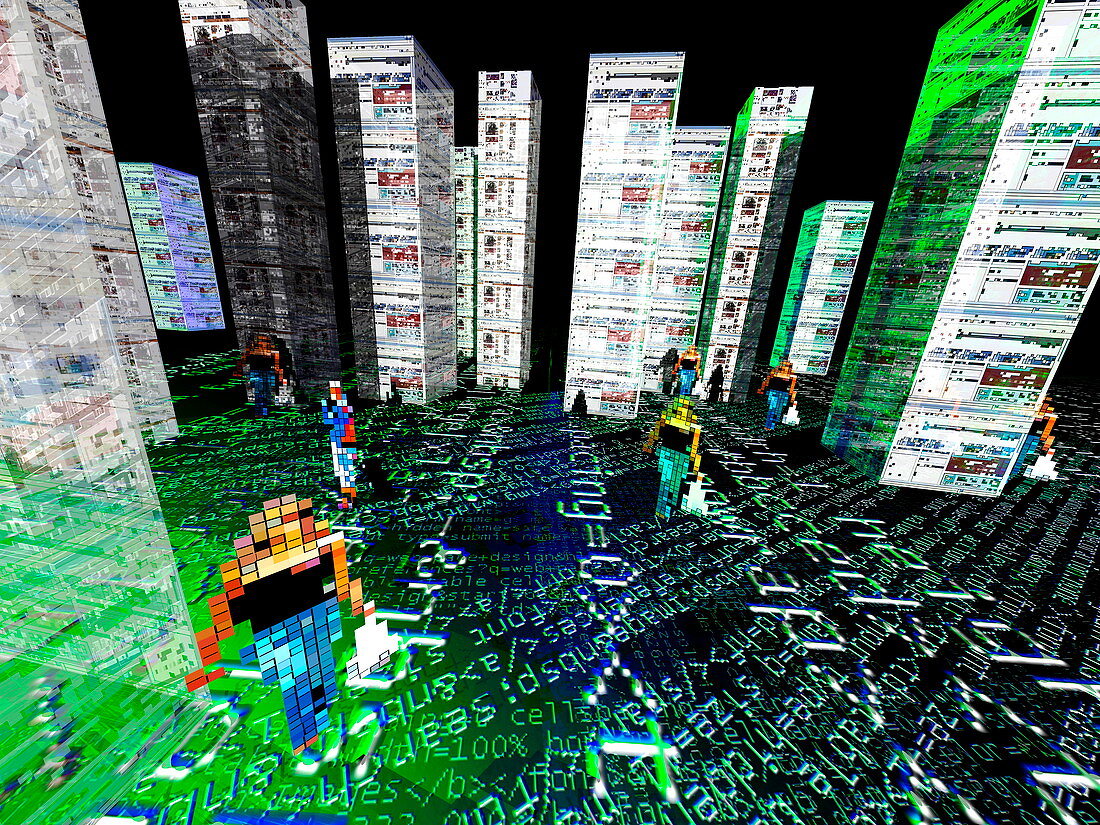 Virtual web city,conceptual artwork