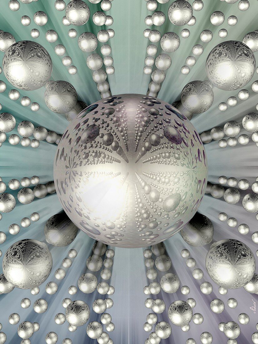 Silver spheres,artwork