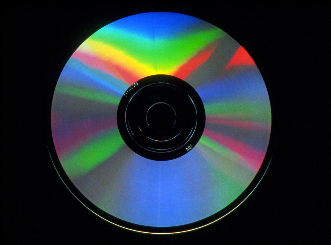 Diffraction pattern on compact disc