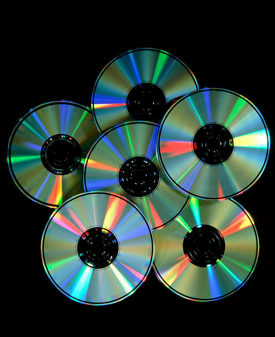 Compact discs with light interference patterns