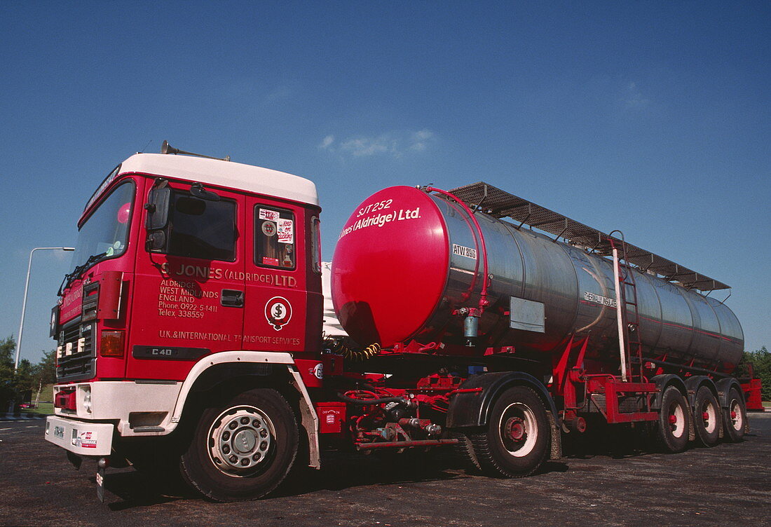 Road tanker used for bulk haulage of liquids