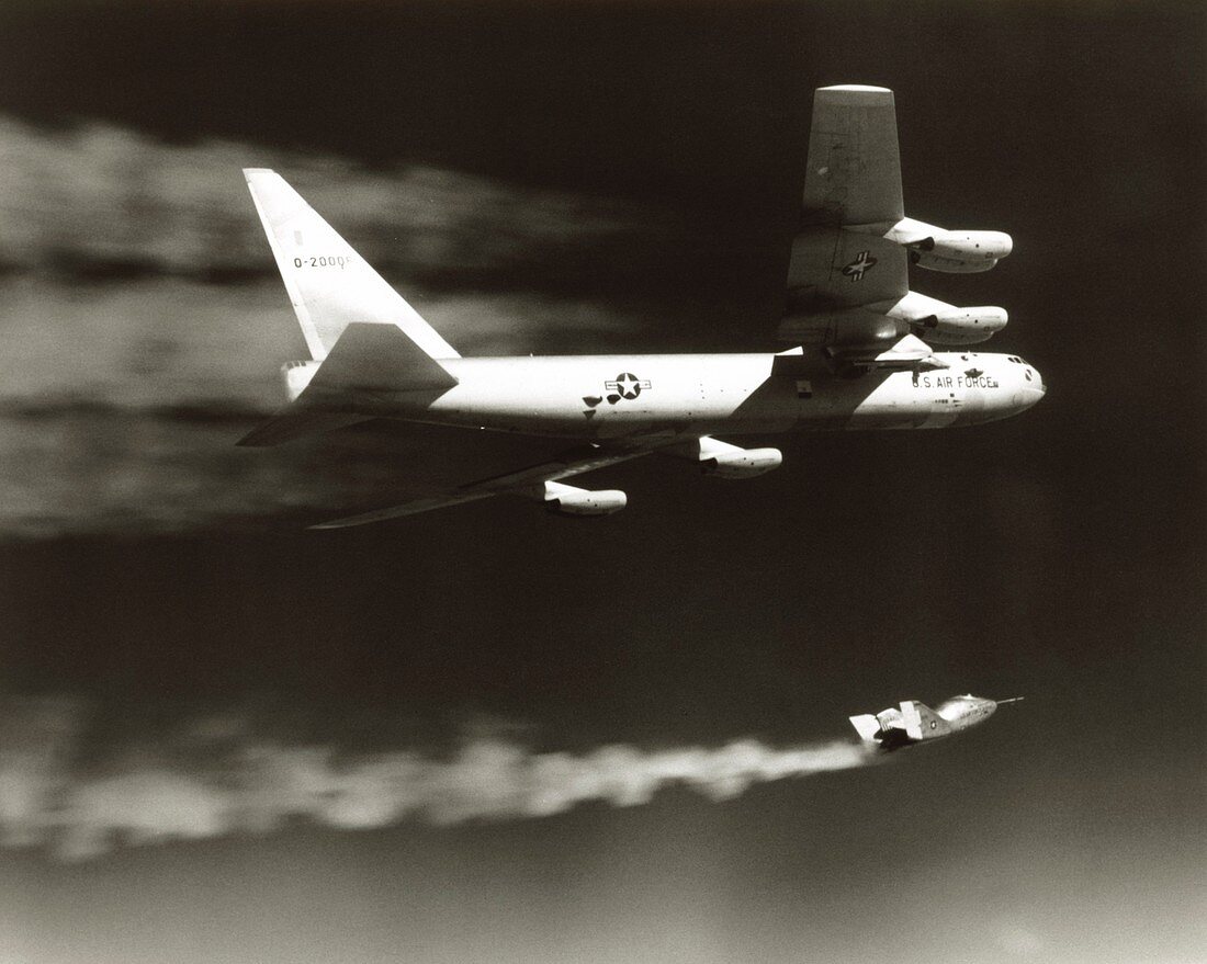 Launch of X-24A lifting body from B-52