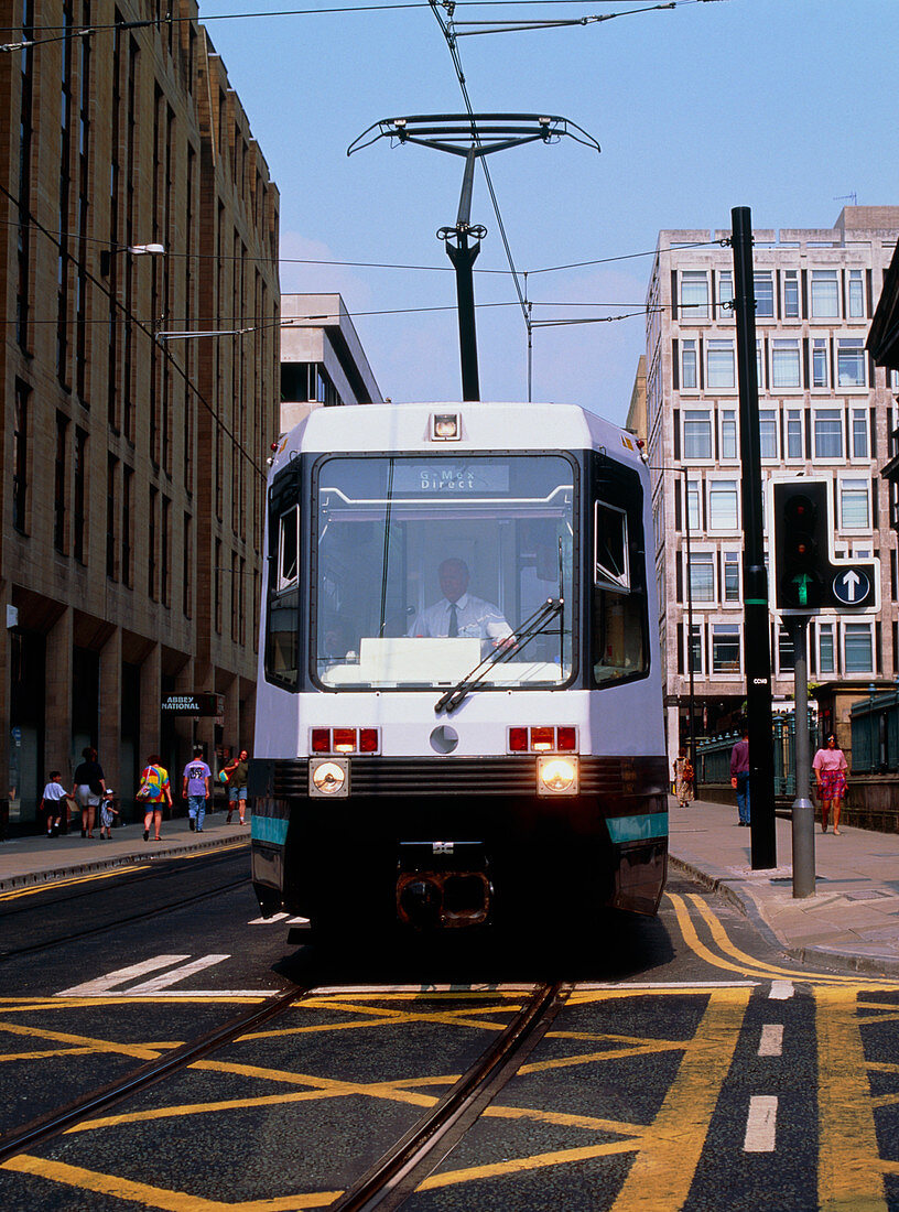 Tram in Manchester street,1992