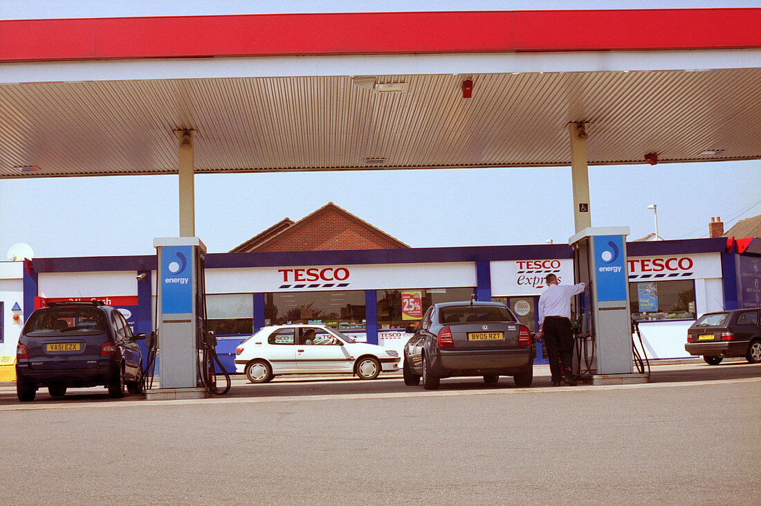 Petrol station forecourt