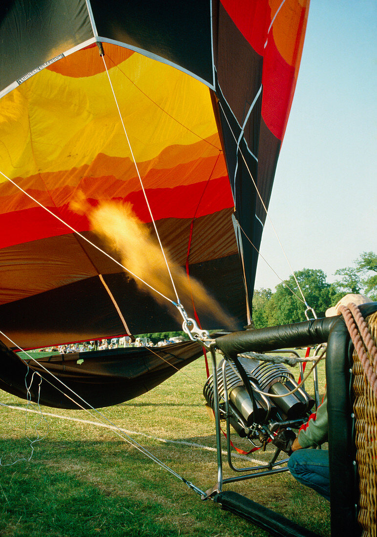 Inflation of a hot air balloon