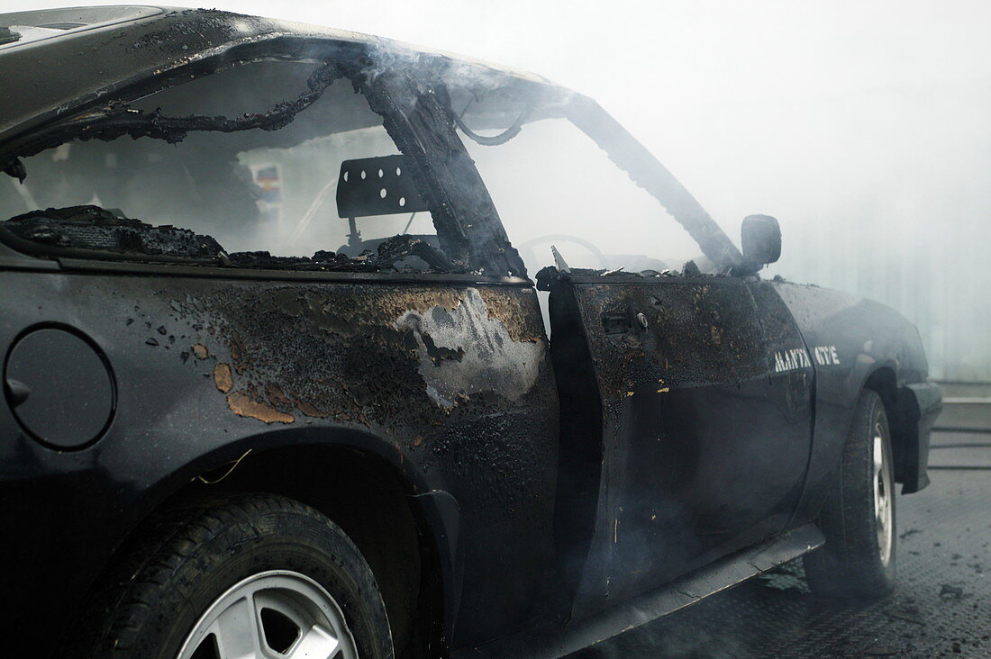 Burnt-out car