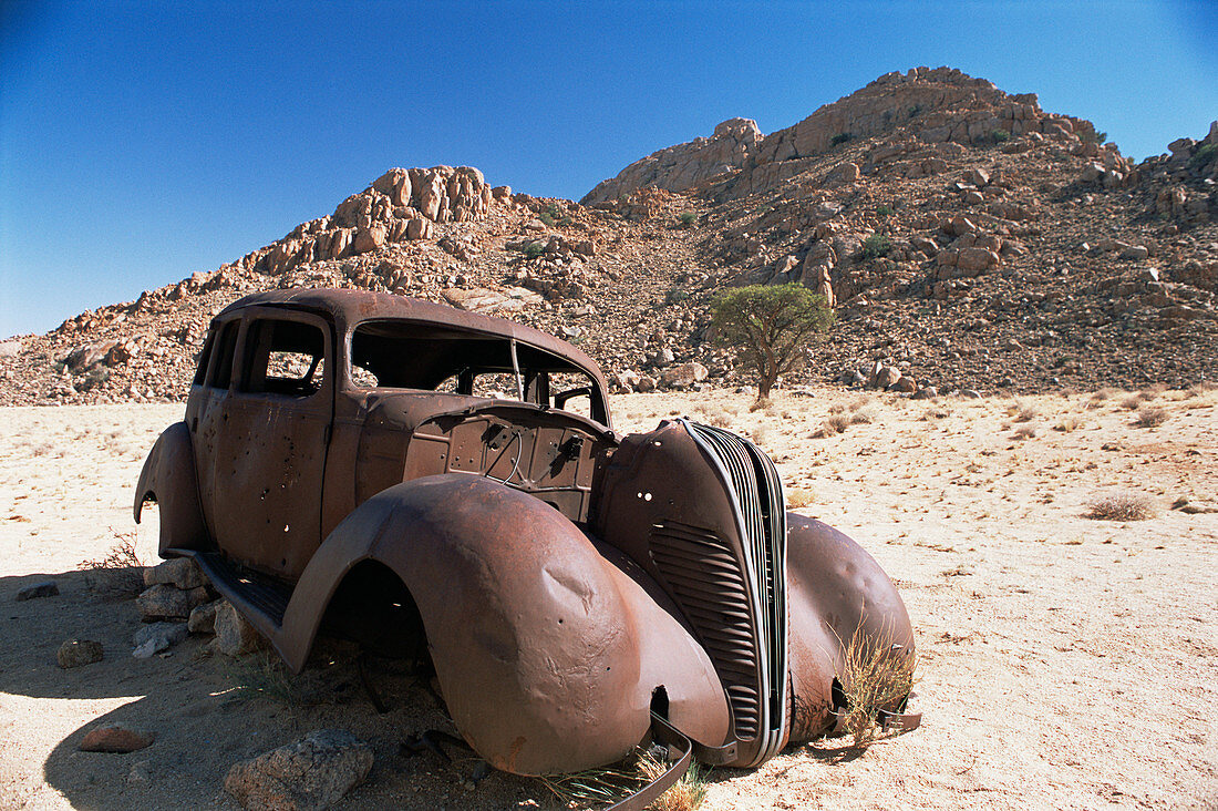 Abandoned car rusting