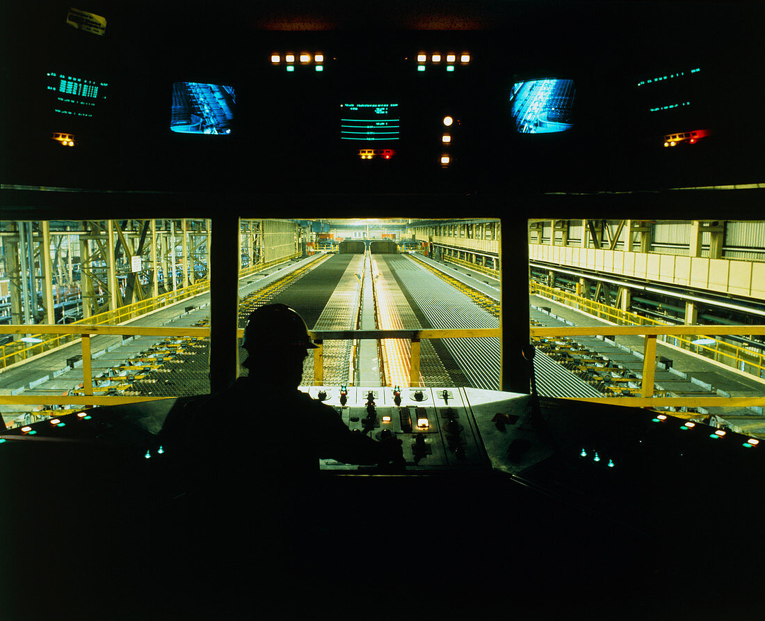 View from control room of a rolling mill