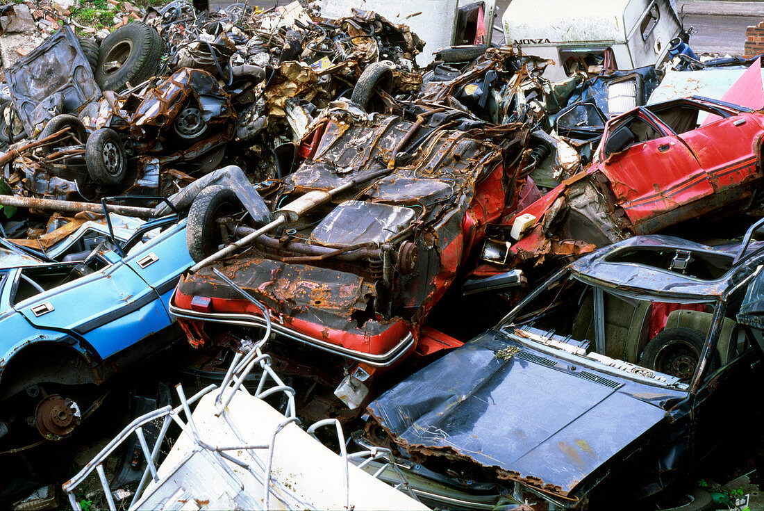 Cars at a scrap yard