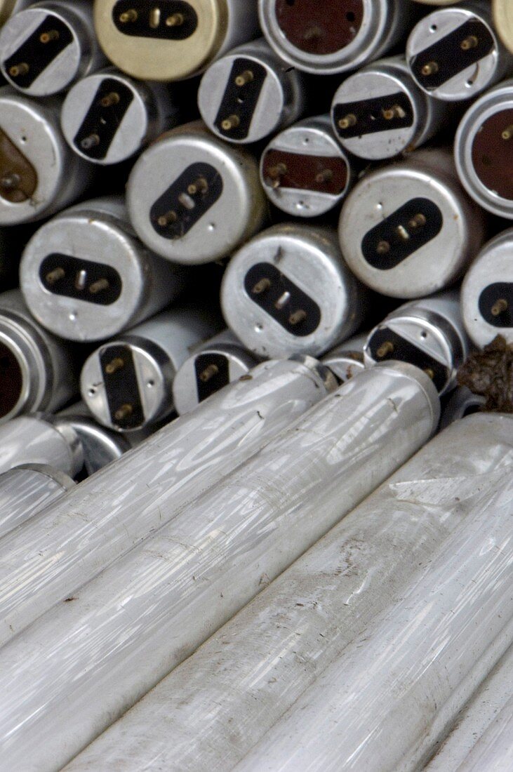 Fluorescent light tubes for recycling