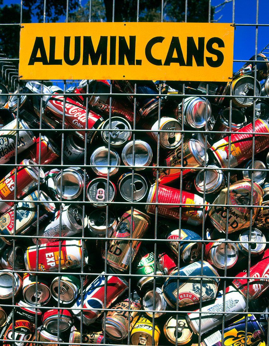 Aluminium drinks cans prior to recycling