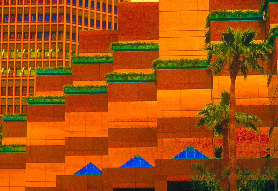 Computer-enhanced view of Wilshire Boulevard,LA