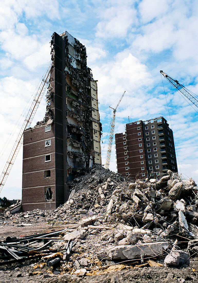 Tower block demolition