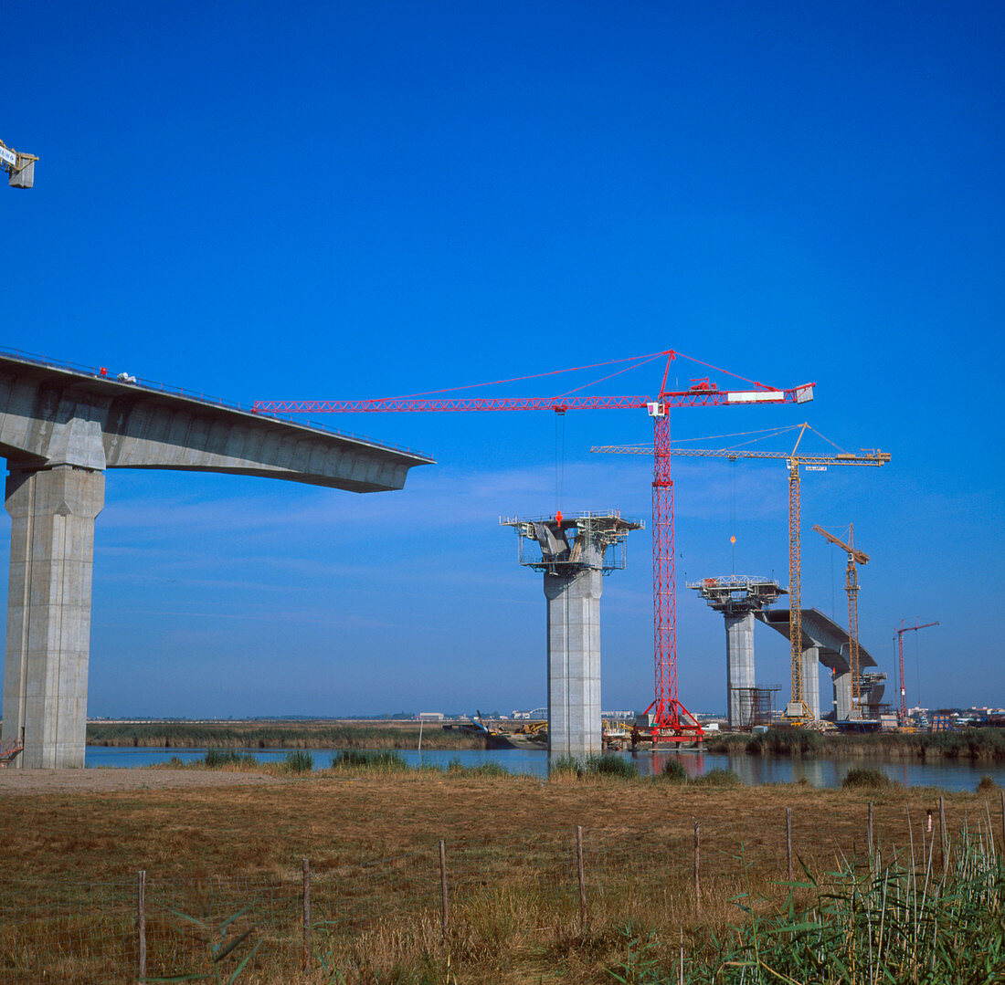 Construction of road bridge over R.Charente,France