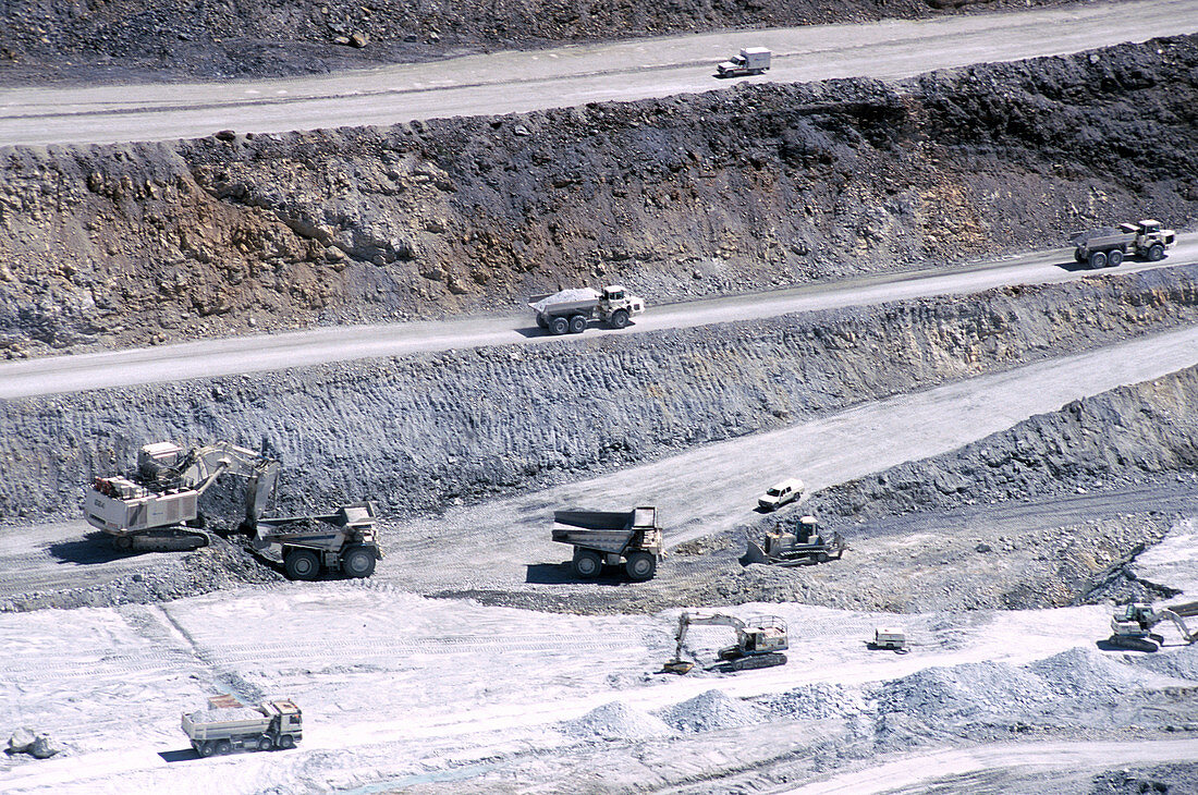 Talc quarry trucks