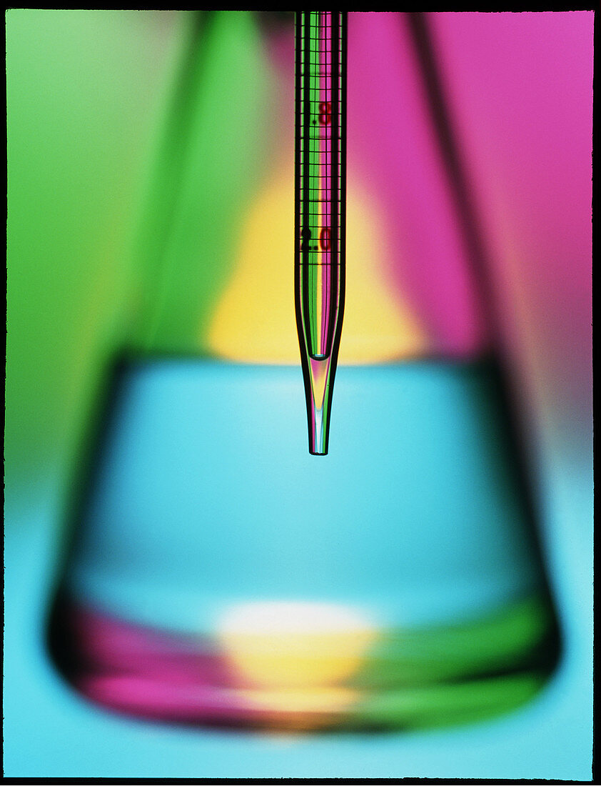 Abstract view of pipette & conical flask