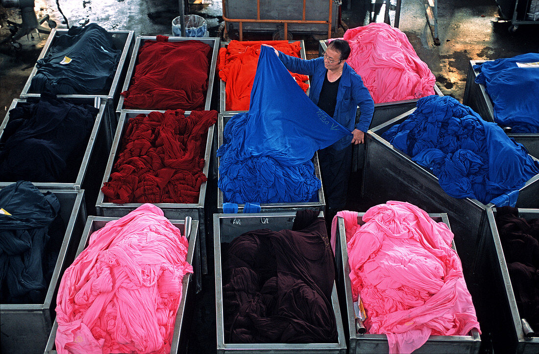 Textile industry,dyed cloths