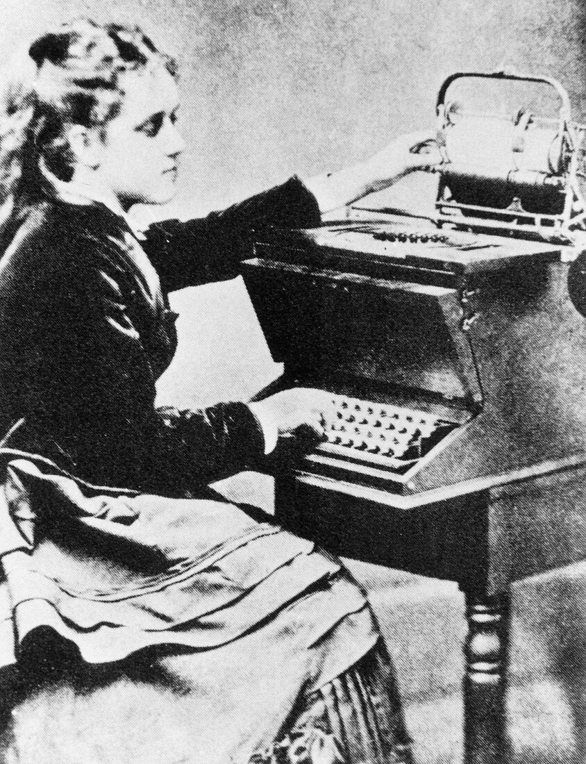 Early typewriter used by its inventor's daughter