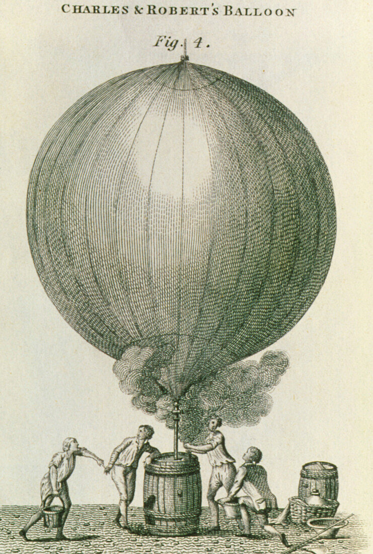 Balloon being filled with hydrogen