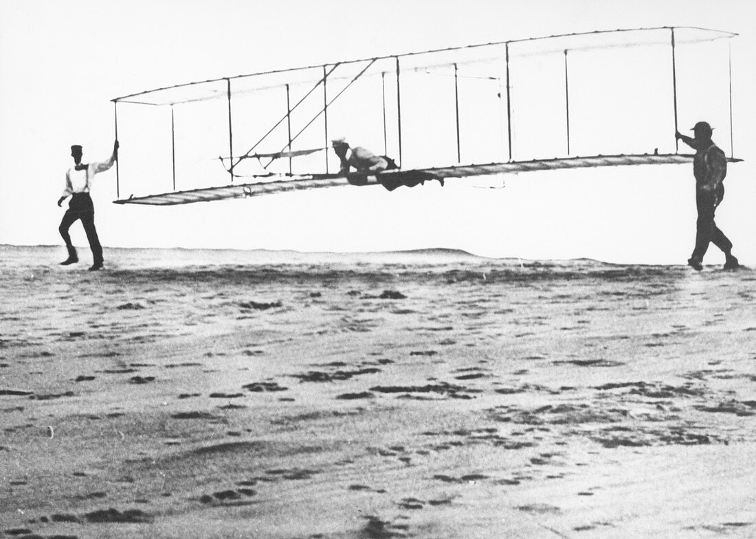 Wright brothers' glider test