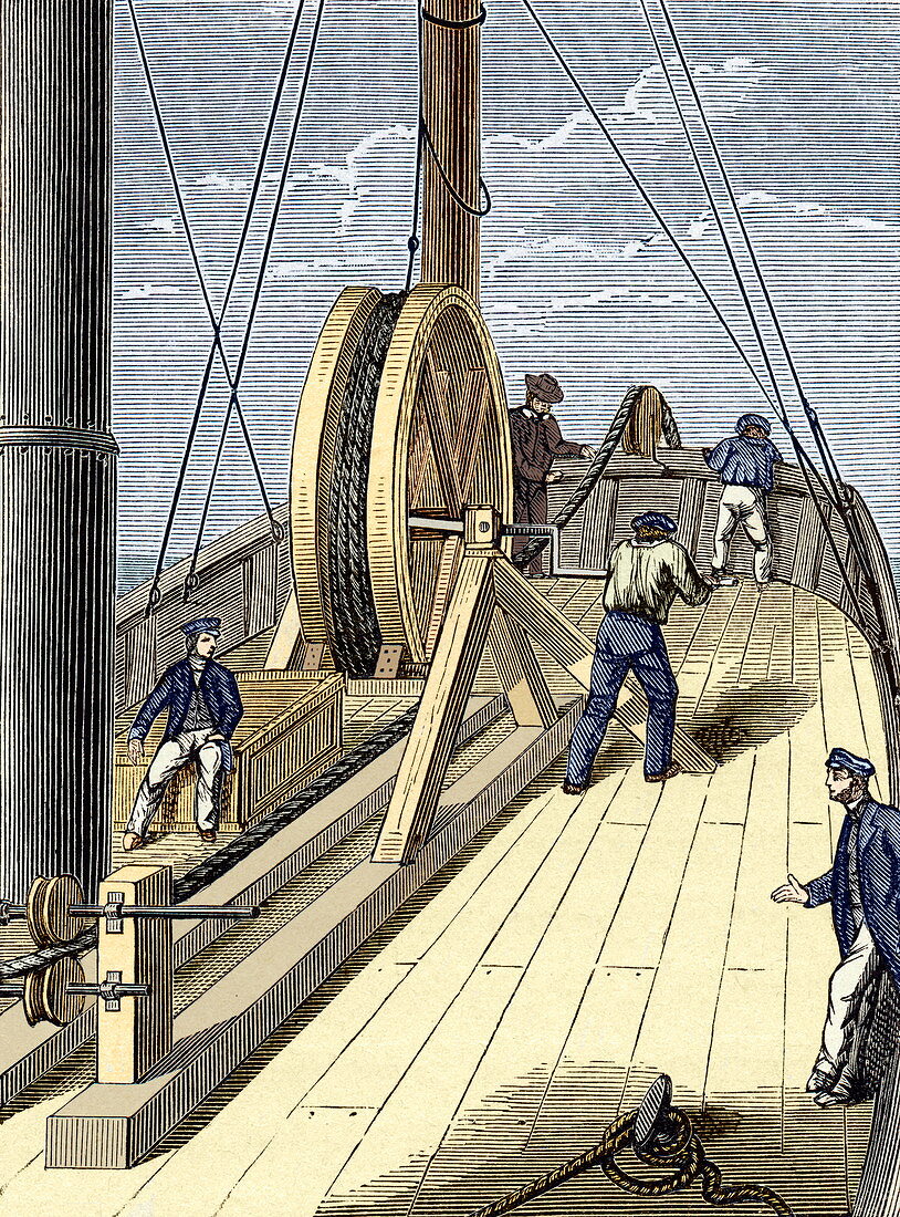Telegraph cable laying