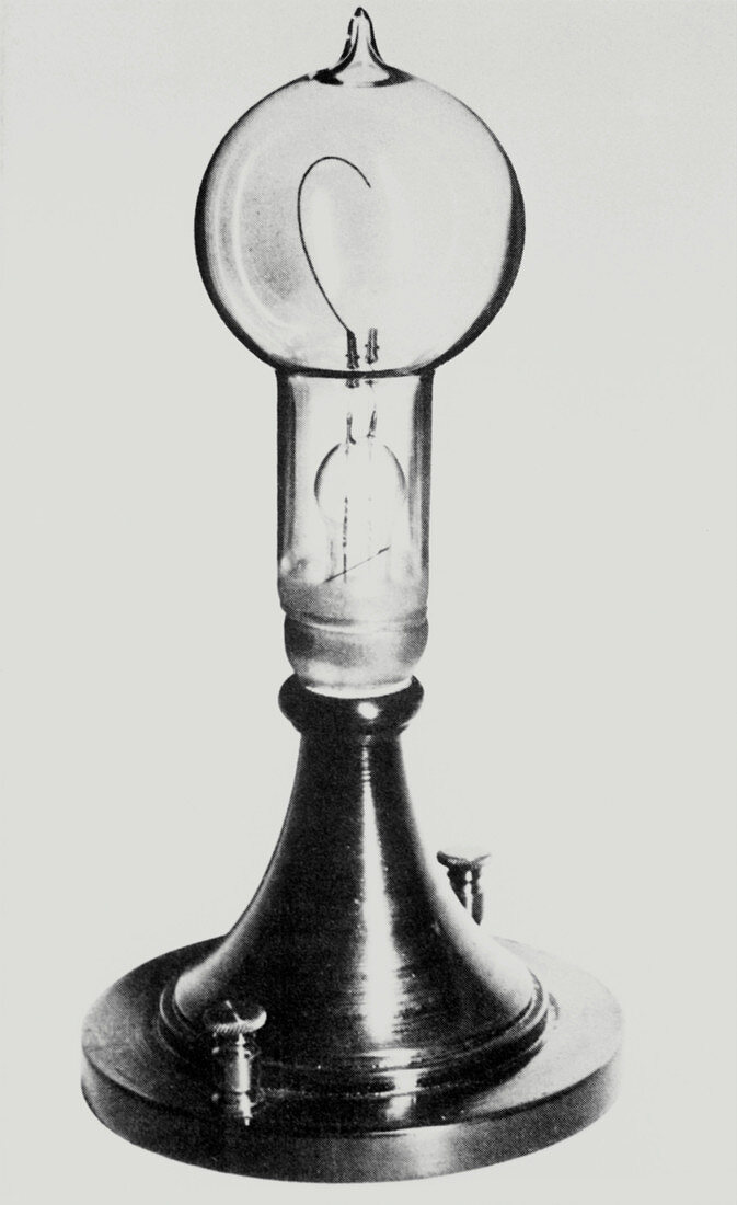 The first commercially available electric lamp