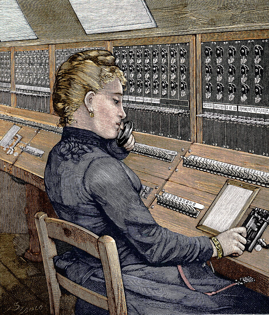 Early telephone operator,Paris