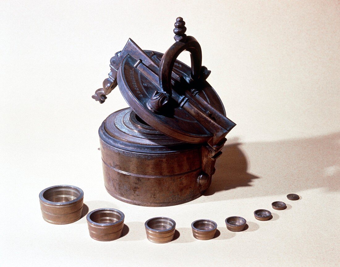 Stack of receptacles (10th century) for weighing