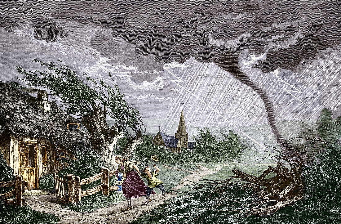 Tornado,historical artwork