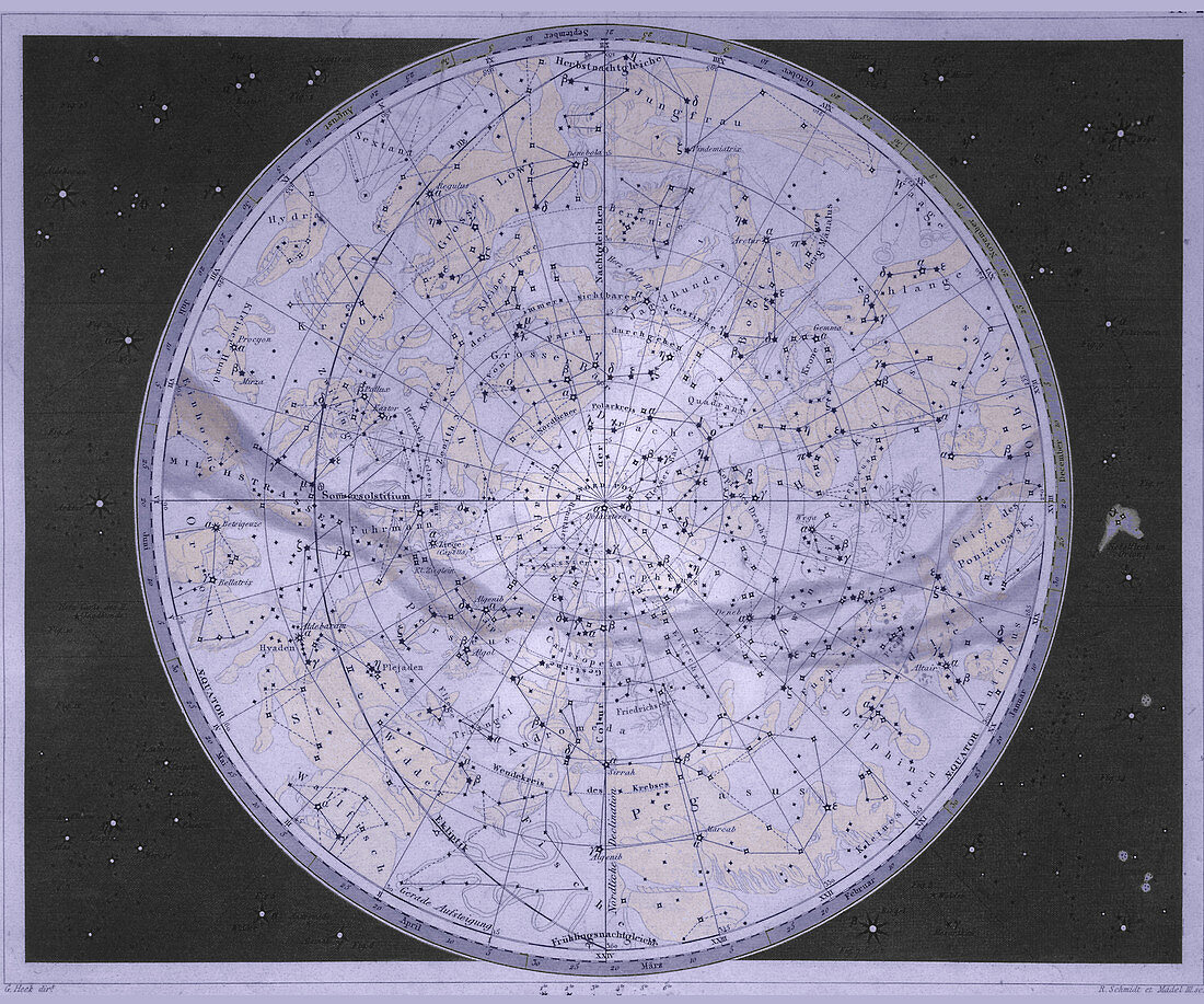 Northern hemisphere star map