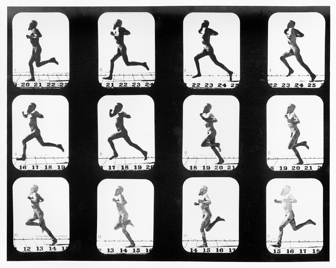 High-speed sequence of a man running