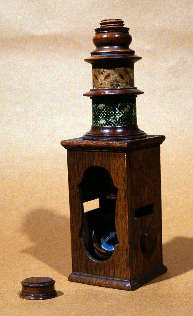 18th century wooden microscope